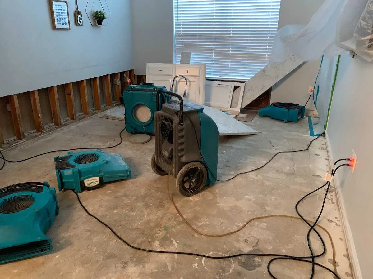 Dehumidifier in flood-cut room for Water Extraction & Removal in Edinburg
